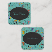 Abstrakte maya-alte Gesichter Muster 1 Quadratische Visitenkarte (Vorne/Hinten)