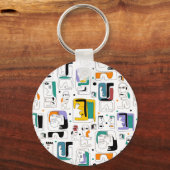 Abstrakte maya-alte Gesichter Muster 1 Schlüsselanhänger (Vorderseite)