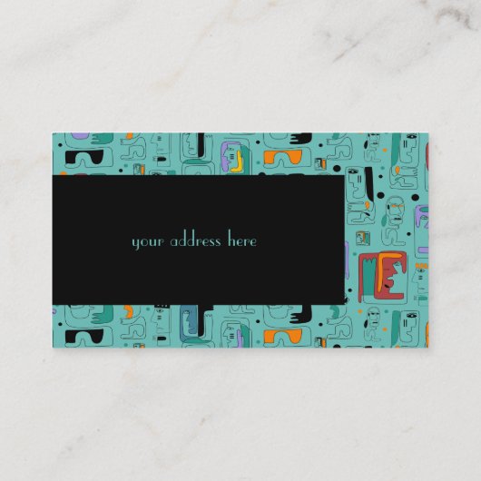 Abstrakte maya-alte Gesichter Muster 1 Visitenkarte (Rückseite)