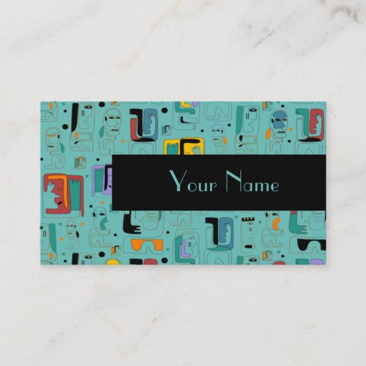 Abstrakte maya-alte Gesichter Muster 1 Visitenkarte (Vorderseite)