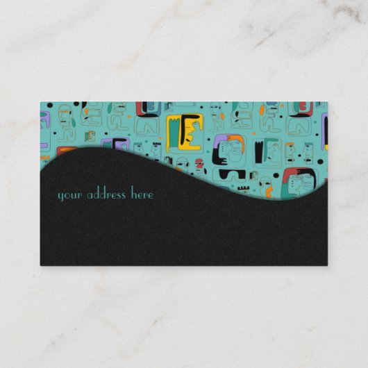 Abstrakte maya-alte Gesichter Muster 1 Visitenkarte (Rückseite)