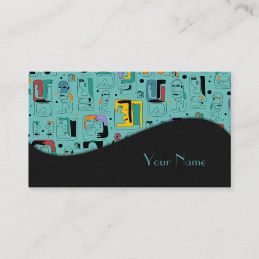 Abstrakte maya-alte Gesichter Muster 1 Visitenkarte (Vorderseite)