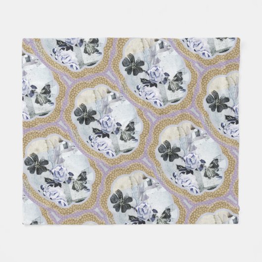 Abstrakte Méallions Fleecedecke (Vorderseite (Horizontal))