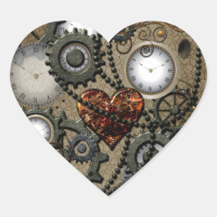 Abstrakte mechanische Konstruktion Herz-Aufkleber