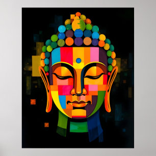 Abstrakte Meditation Buddha Moderne Kunst Malerei Poster