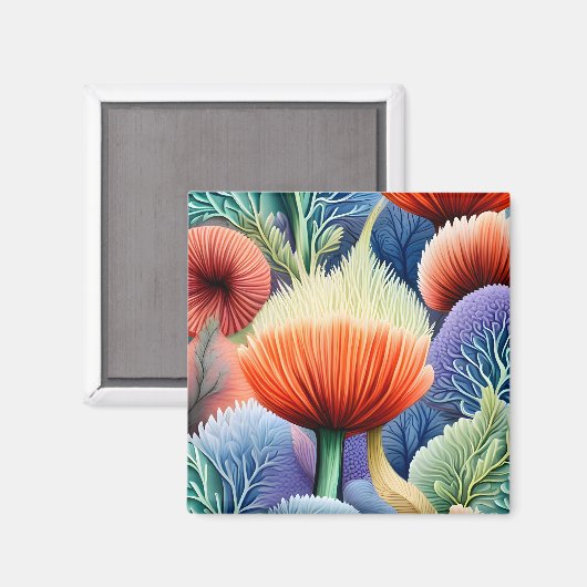 Abstrakte Meeresformen Magnet (Vorderseite/Rückseite)