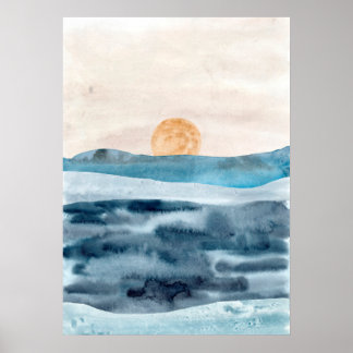 Abstrakte Meereslandschaft Moderne Kunst - Meer Poster