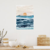 Abstrakte Meereslandschaft Moderne Kunst - Meer Poster (Küche)