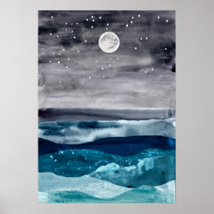 Abstrakte Meereslandschaft Moderne Kunst - Meer Poster