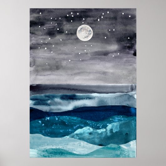 Abstrakte Meereslandschaft Moderne Kunst - Meer Poster (Vorne)