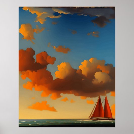 Abstrakte Meereslandschaften Wellen Bootsanbruch Poster (Vorne)