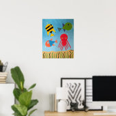 Abstrakte Meereslebewesen Poster (Heimbüro)