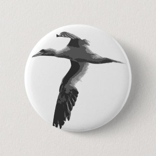 Abstrakte Meeresvögel Button (Vorderseite)