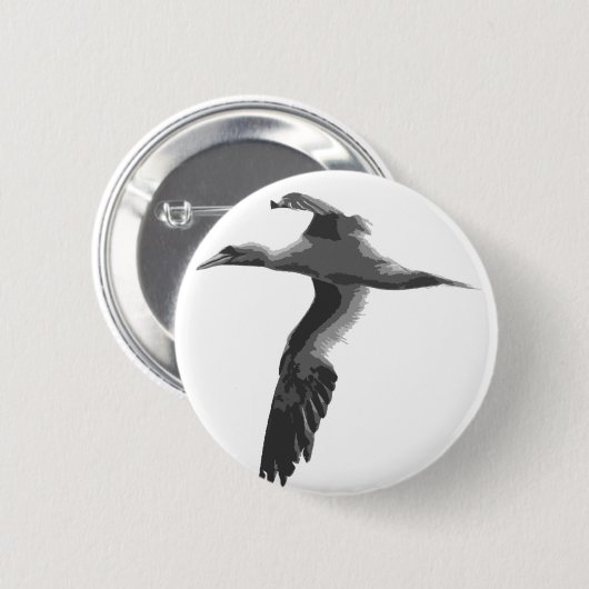 Abstrakte Meeresvögel Button (Vorne & Hinten)
