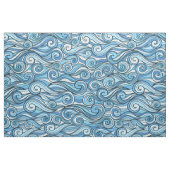 Abstrakte Meereswellen Blaues Muster Stoff (Fat Quarter (45,7 x 55,9 cm))