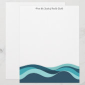 Abstrakte Meereswellen Briefbogen (Vorne/Hinten)