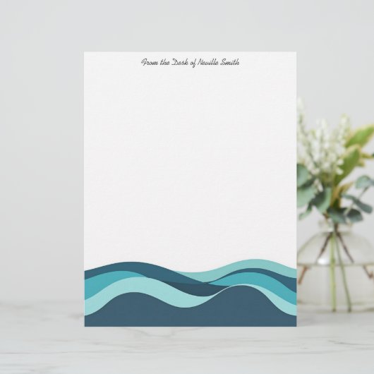 Abstrakte Meereswellen Briefbogen (Stehend Vorderseite)