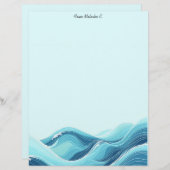 Abstrakte Meereswellen Briefbogen (Vorne/Hinten)