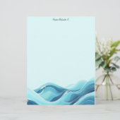 Abstrakte Meereswellen Briefbogen (Stehend Vorderseite)