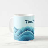 Abstrakte Meereswellen Kaffeetasse (Vorderseite Links)