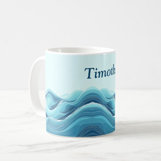 Abstrakte Meereswellen Kaffeetasse (Vorderseite Links)