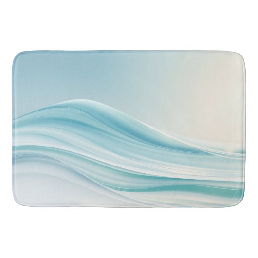 Abstrakte Meereswellen mit glatter Blues Badematte (Vorderseite)