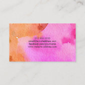 Abstrakte mehrfarbige Aquarellfarben machen Künstl Visitenkarte (Rückseite)