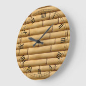 Abstrakte mehrfarbige Bambustexte Große Wanduhr (Winkel)