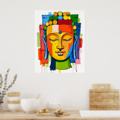 Abstrakte mehrfarbige Buddha-Malerei Poster (Küche)