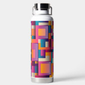 Abstrakte mehrfarbige Formen Trinkflasche (Rückseite)