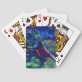 Abstrakte mehrfarbige Futuristische Blätter Spielkarten (Rückseite)