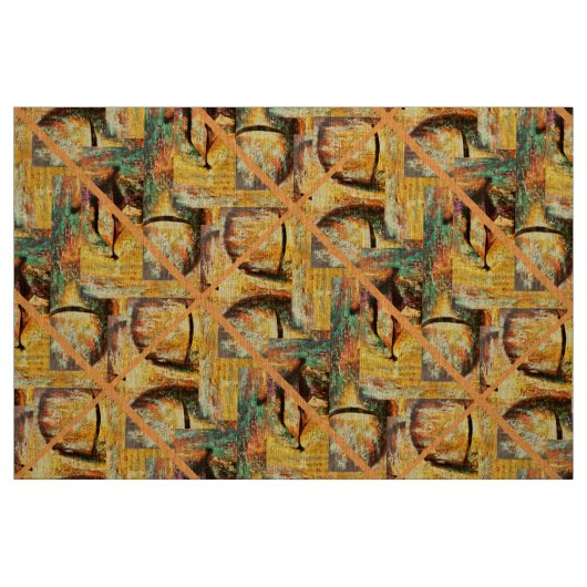 Abstrakte, mehrfarbige Gesichtskunst Stoff (Fat Quarter (45,7 x 55,9 cm))