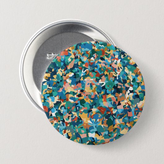 Abstrakte mehrfarbige Kunst im Shirt und in der Wo Button (Vorne & Hinten)