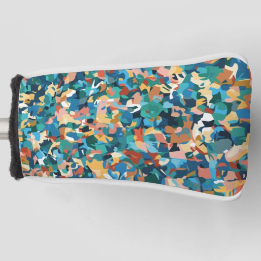 Abstrakte mehrfarbige Kunst in Shirt und Wohngesta Golf Headcover (Vorderseite)