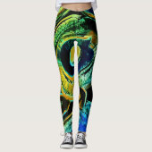 Abstrakte mehrfarbige Leggings (Vorderseite)
