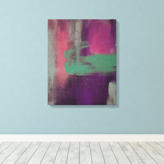 Abstrakte, mehrfarbige Leinwand (Insitu (Holzboden))