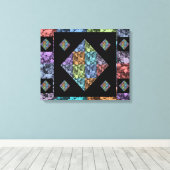 Abstrakte mehrfarbige Leinwand mit Blumenmuster Ar (Insitu (Holzboden))