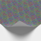 abstrakte, mehrfarbige Neonfliese Geschenkpapier (Ecke)