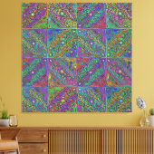 abstrakte, mehrfarbige Neonfliese Leinwanddruck (Insitu (Wohnzimmer))