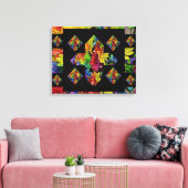 Abstrakte mehrfarbige Plus Blumen-Art-Signatur Leinwanddruck (Insitu (Wohnzimmer))