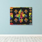 Abstrakte mehrfarbige Plus Blumen-Art-Signatur Leinwanddruck (Insitu (Holzboden))