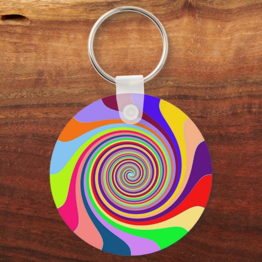 Abstrakte, mehrfarbige Schlüsselkette Swirl Schlüsselanhänger (Vorderseite)