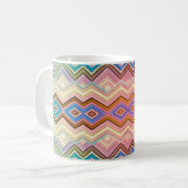 Abstrakte mehrfarbige Streifen und Blätter Kaffeetasse (Vorderseite Links)