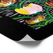 Abstrakte mehrfarbige Tulips Poster (Ecke)