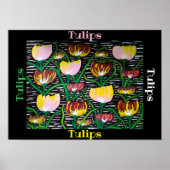 Abstrakte mehrfarbige Tulips Poster (Vorne)