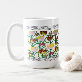 Abstrakte mehrfarbige Tulpen Kaffeetasse