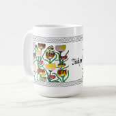 Abstrakte mehrfarbige Tulpen Kaffeetasse (Vorderseite Links)