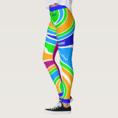 Abstrakte mehrfarbige Unterstützerfreundschaft Leggings (Links)