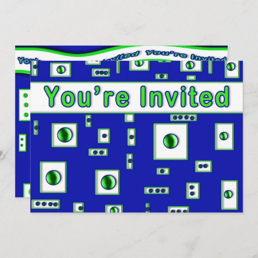 Abstrakte Mehrzweckeinladung - Einladung (Vorne/Hinten)