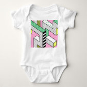 Abstrakte Memphis: 80er geometrische Formen. Baby Strampler (Vorderseite)